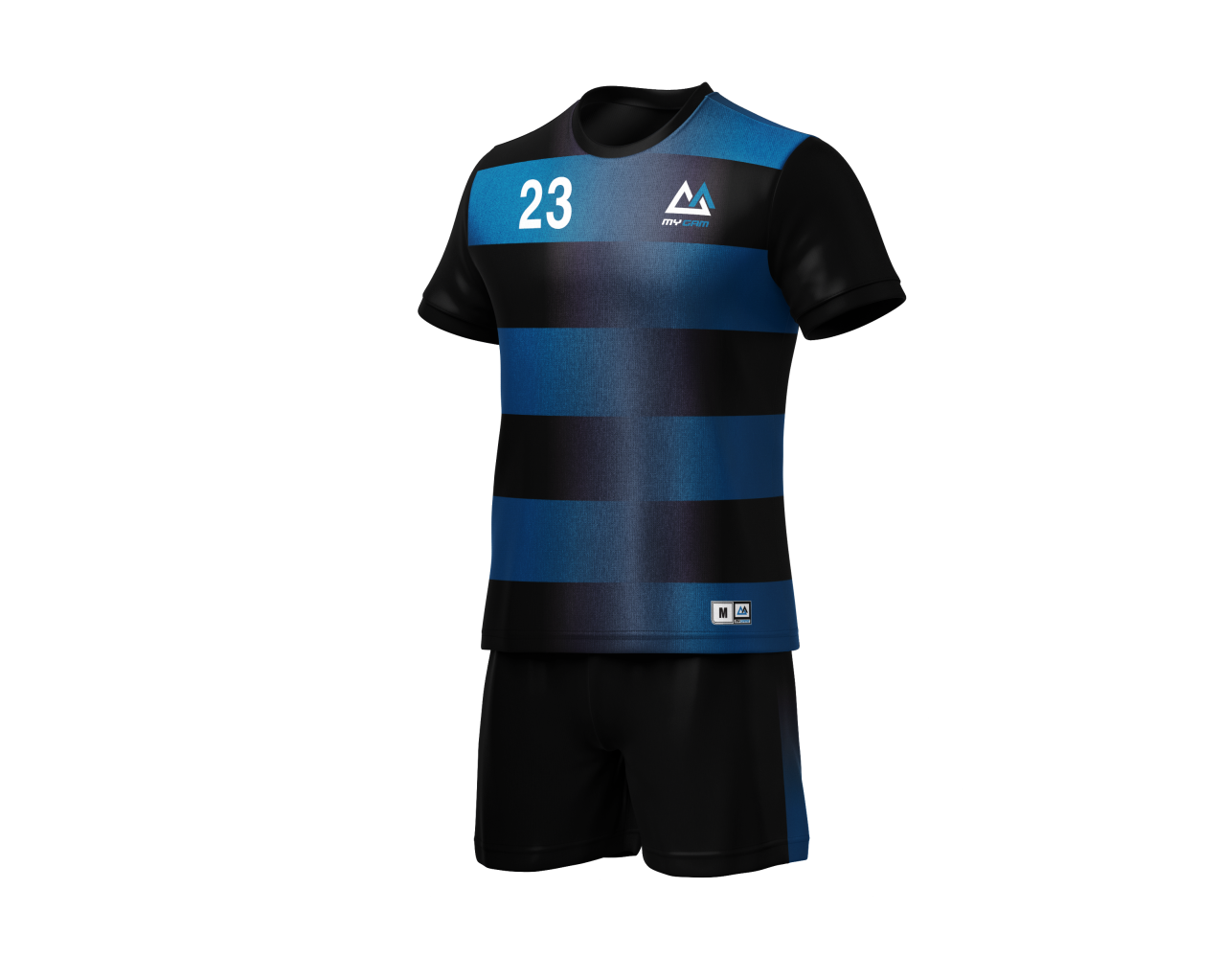 Soccer Uniform With Name and Numbers Black and Blue