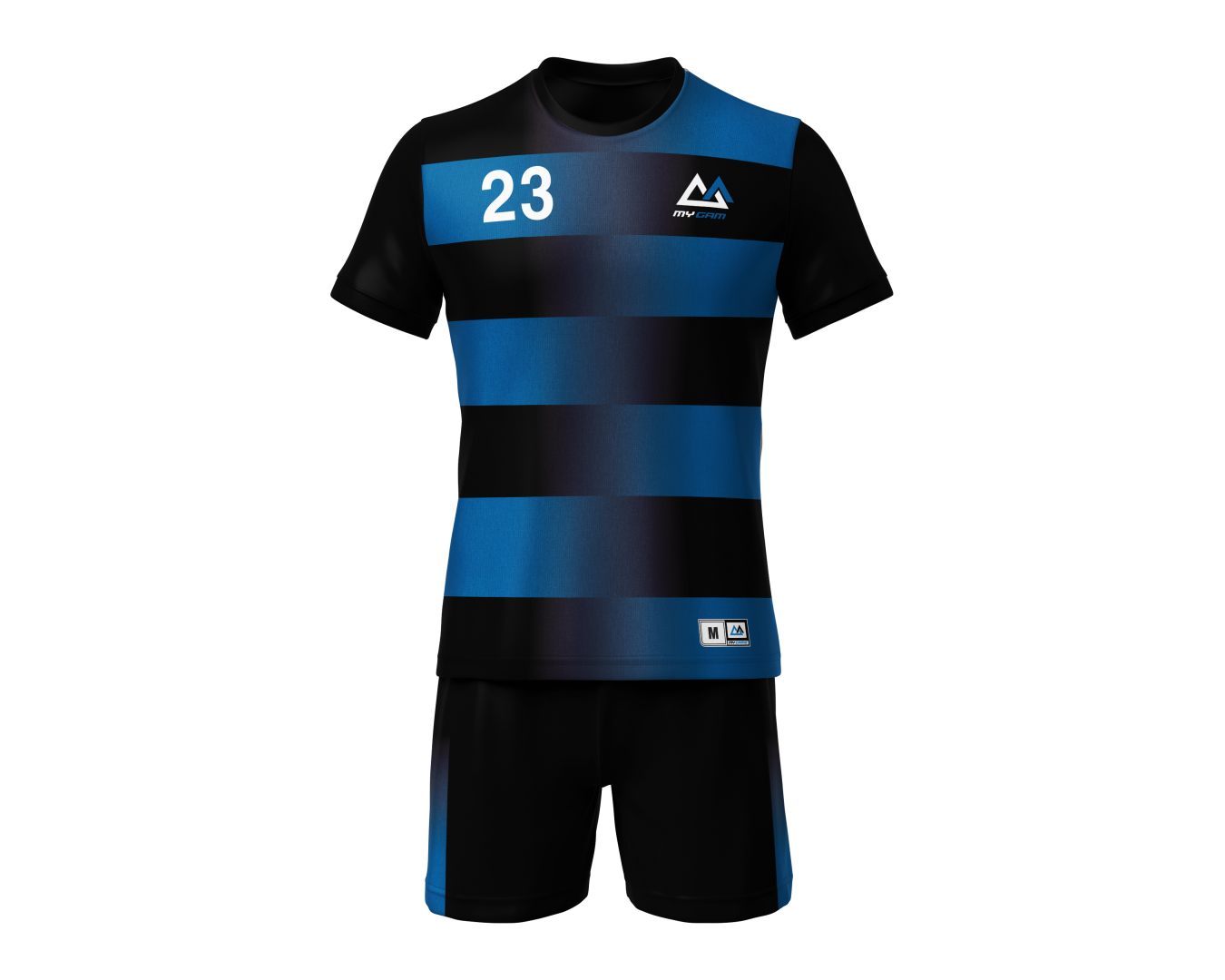 Soccer Uniform With Name and Numbers Black and Blue