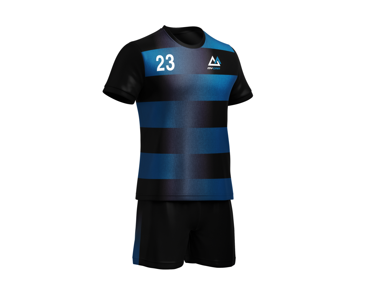 Soccer Uniform With Name and Numbers Black and Blue