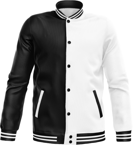 Satin Bomber Jacket Black White