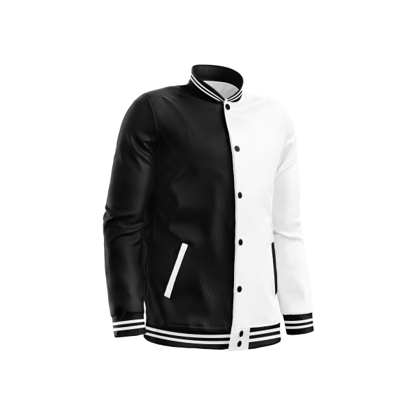 Satin Bomber Jacket Black White