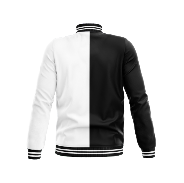 Satin Bomber Jacket Black White