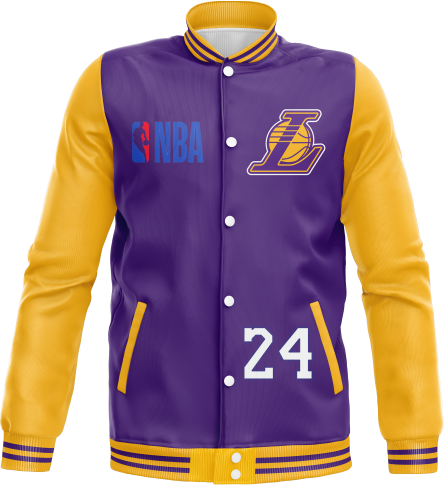 Varsity Wool Jacket Yellow Purple