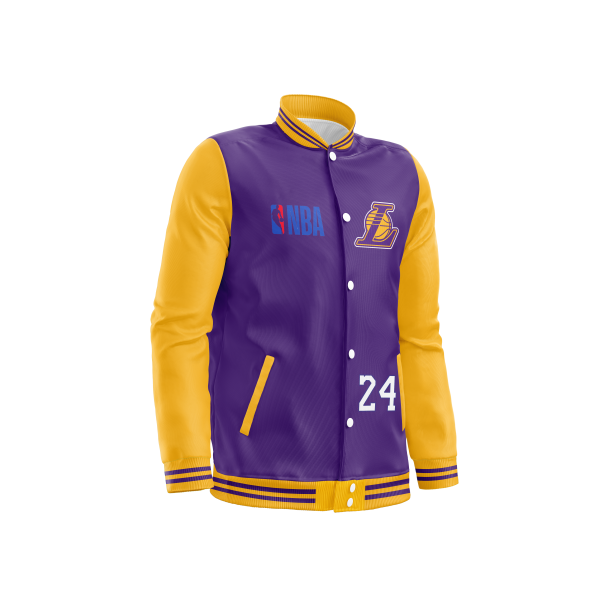 Varsity Wool Jacket Yellow Purple