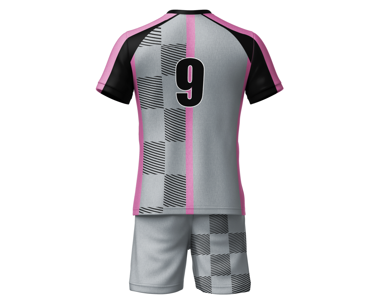 Soccer Uniform With Name and Numbers Gray and Black