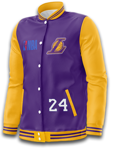 Varsity Wool Jacket Yellow Purple