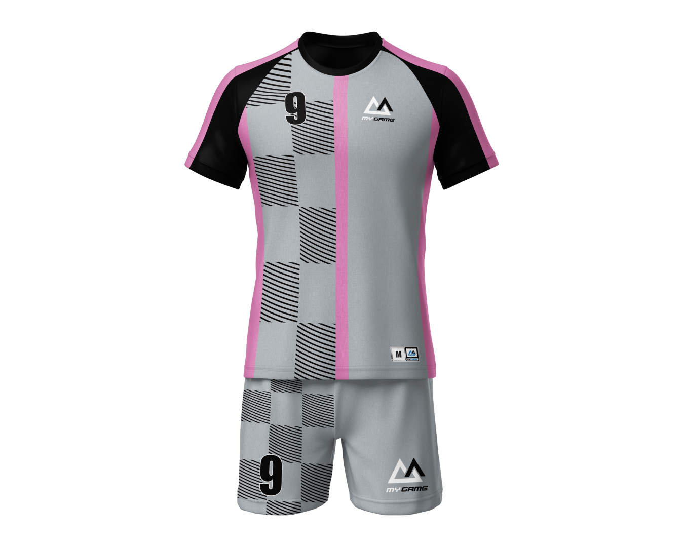 Soccer Uniform With Name and Numbers Gray and Black