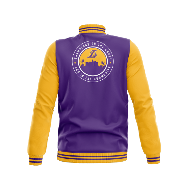 Varsity Wool Jacket Yellow Purple