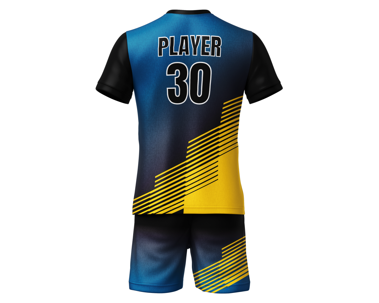 Soccer Uniform With Name and Numbers Blue and Yellow