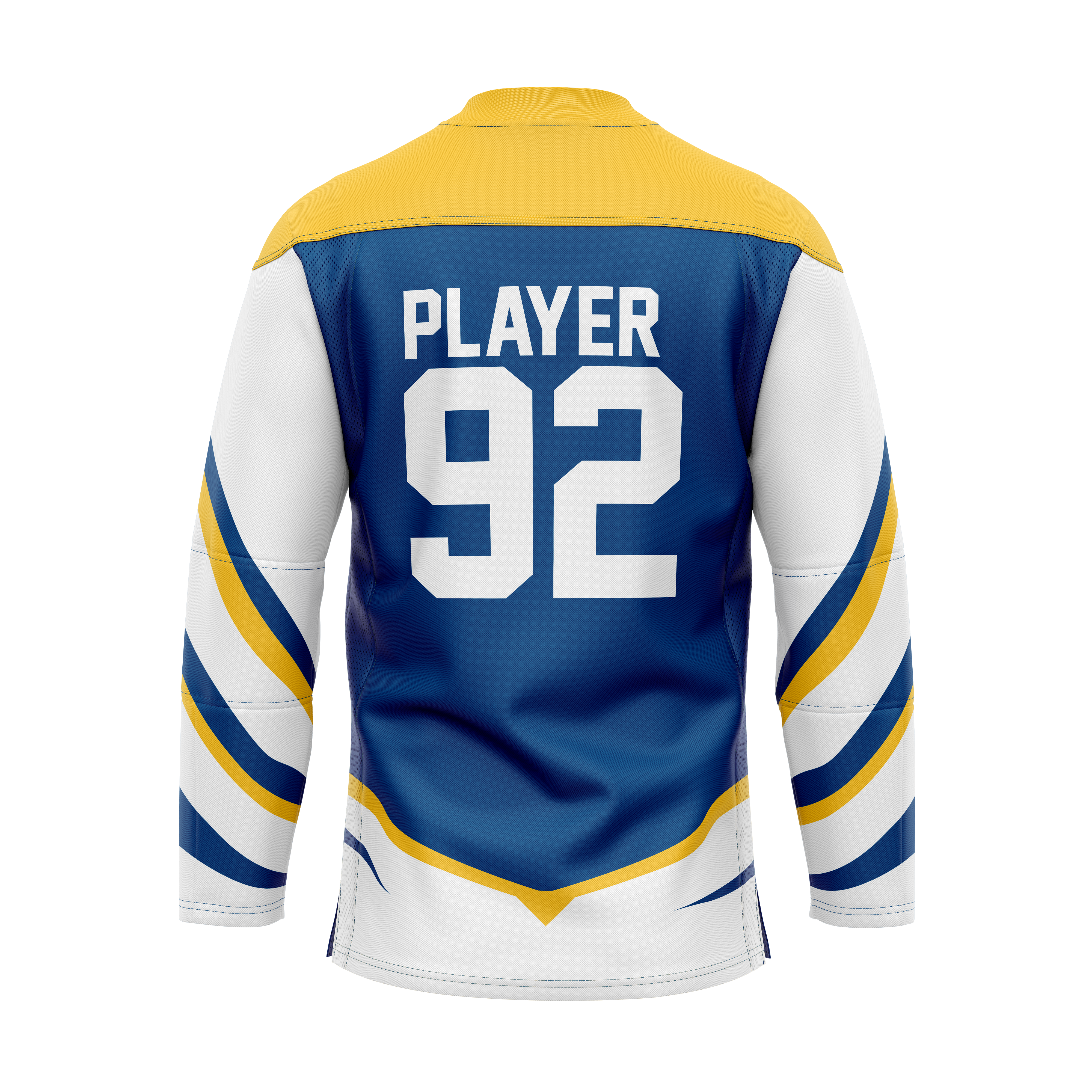 Ice Hockey V- Neck Jersey Blue White