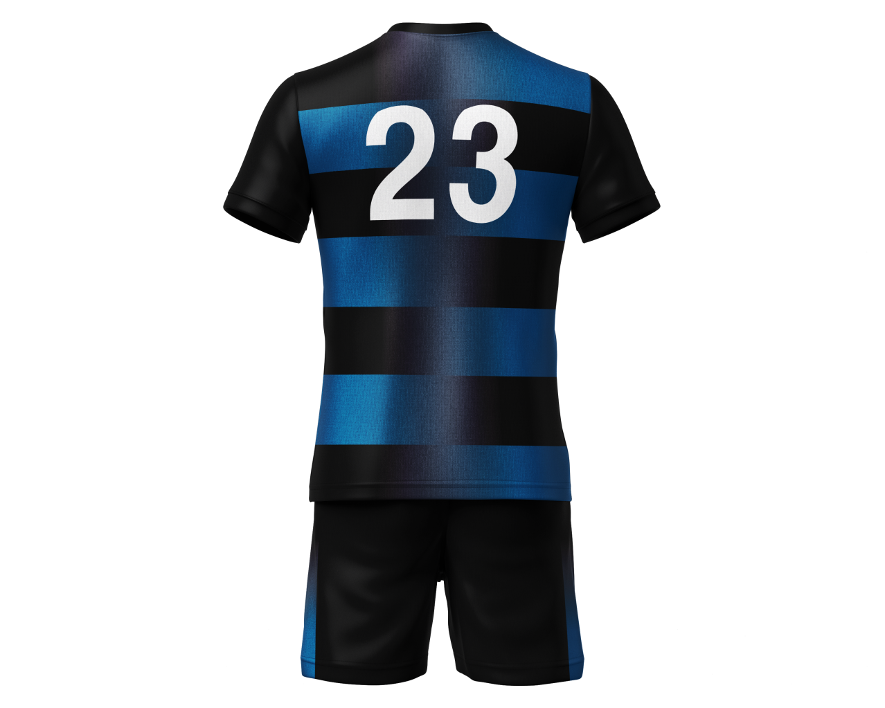 Soccer Uniform With Name and Numbers Black and Blue