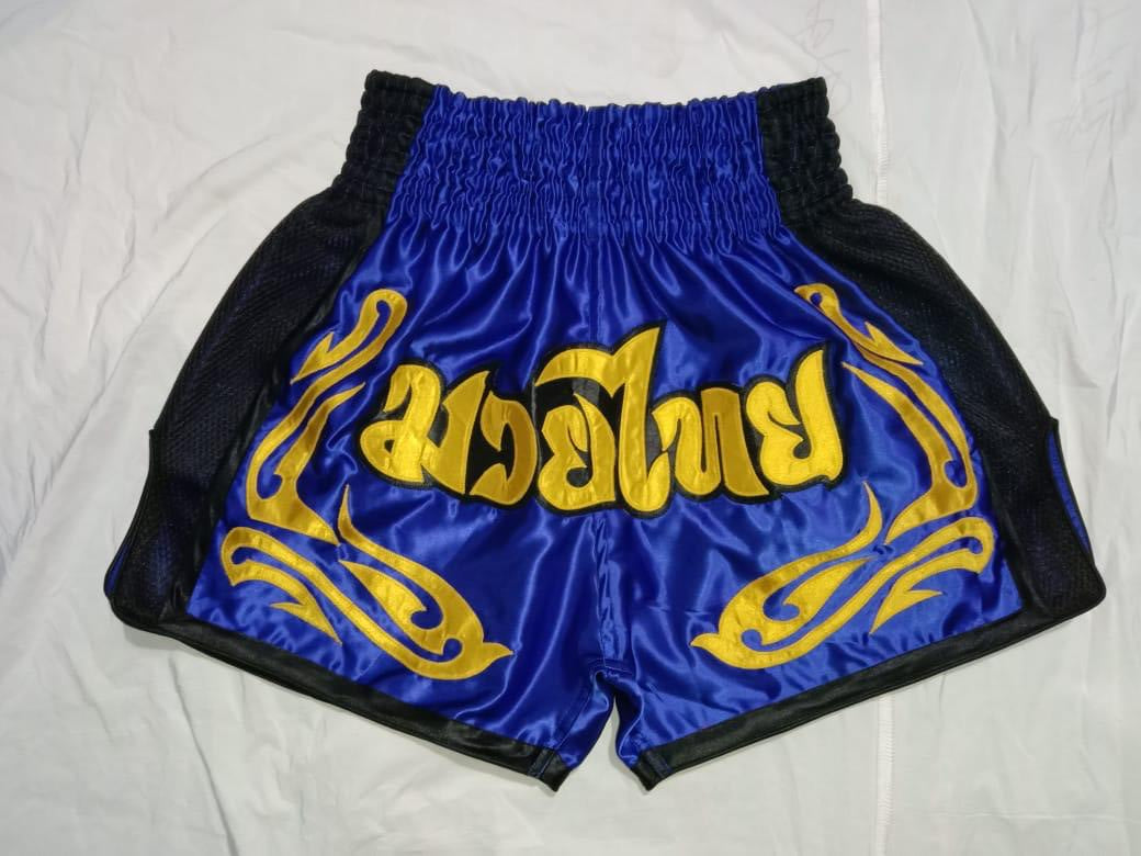 MUAY THAI SHORT BLUE & GOLDEN